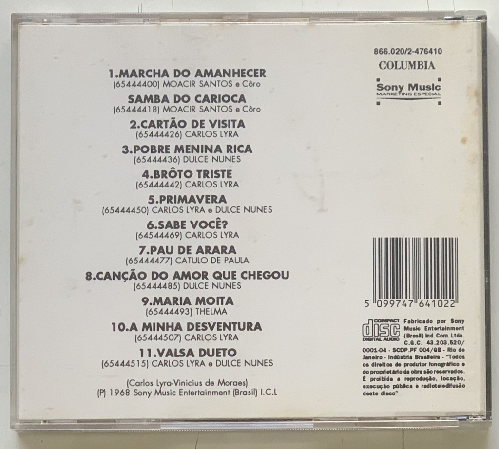 Carlos Lyra & Dulce Nunes com Moacir Santos / Catulo de Paula / Thelma - Pobre Menina Rica (CD usado)