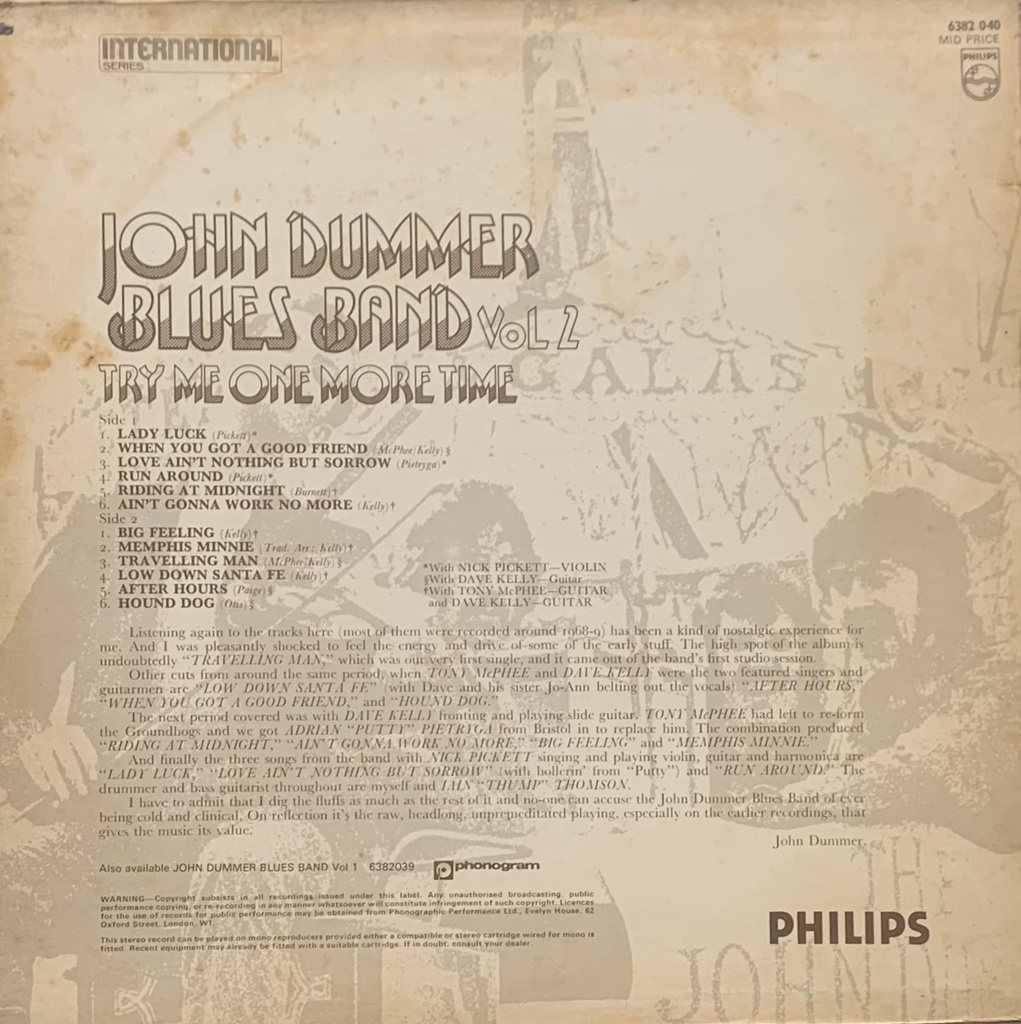 John Dummer Blues Band - Vol 2 Try Me one more Time (LP usado)