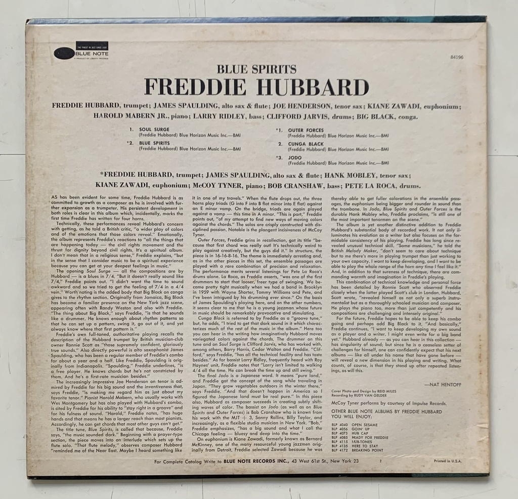 Freddie Hubbard - Blue Spirits (LP usado)