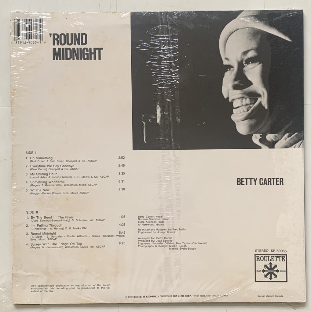 Betty Carter - Round Midnight (LP usado)