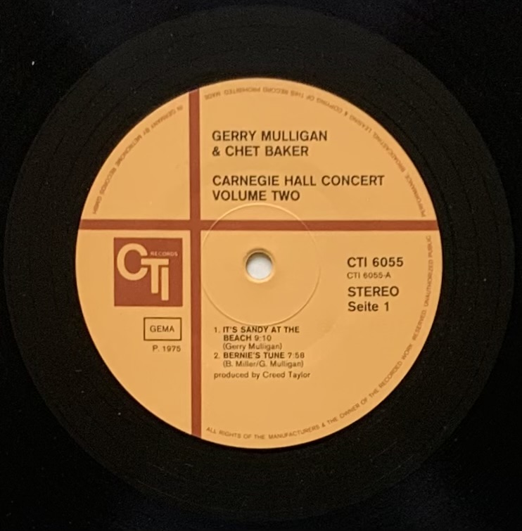 Gerry Mulligan / Chet Baker - Carnegie Hall Concert [Volume 2] (LP usado)