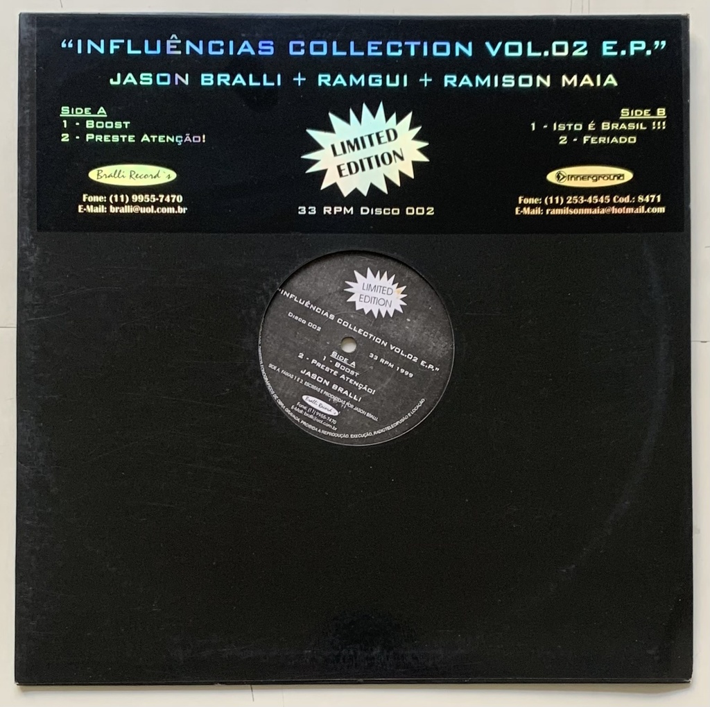 Jason Bralli / Ramgui + Ramilson Maia – Influências Collection Vol.02 (Vinil 12" MIX EP usado)